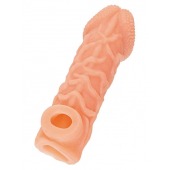 Телесная закрытая насадка с венками Cock Sleeve Size M - 15,6 см. - KOKOS - в Воронеже купить с доставкой