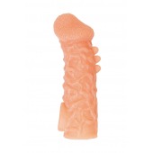 Телесная закрытая насадка с шершавой головкой Cock Sleeve Size M - 15,6 см. - KOKOS - в Воронеже купить с доставкой