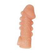 Телесная закрытая насадка с шишечками Cock Sleeve Size S - 13,8 см. - KOKOS - в Воронеже купить с доставкой