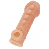 Телесная закрытая насадка с шишечками Cock Sleeve Size S - 13,8 см. - KOKOS - в Воронеже купить с доставкой