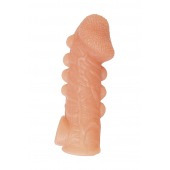 Телесная закрытая насадка с шишечками Cock Sleeve Size L - 17,6 см. - KOKOS - в Воронеже купить с доставкой