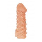 Телесная закрытая насадка с пучками шишечек Cock Sleeve Size L - 17,6 см. - KOKOS - в Воронеже купить с доставкой