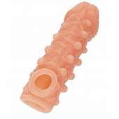 Телесная закрытая насадка с шариками Cock Sleeve Size L - 17,6 см. - KOKOS - в Воронеже купить с доставкой