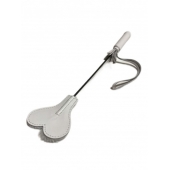 Белый кожаный мини-стек - 36 см. - БДСМ Арсенал - купить с доставкой в Воронеже