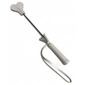 Белый кожаный мини-стек - 36 см. - БДСМ Арсенал - купить с доставкой в Воронеже