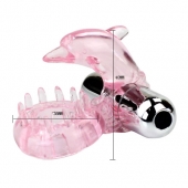 Розовое виброкольцо-дельфин с шипами - Baile - в Воронеже купить с доставкой