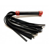 Черно-красная плеть из эко-кожи - 42 см. - БДСМ Арсенал - купить с доставкой в Воронеже