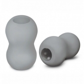 Серый двусторонний мастурбатор MINI DOUBLE BUBBLE - Zolo - в Воронеже купить с доставкой