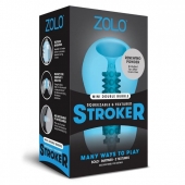 Голубой двусторонний мастурбатор MINI DOUBLE BUBBLE - Zolo - в Воронеже купить с доставкой