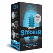 Голубой двусторонний мастурбатор MINI BUBBLE - Zolo - в Воронеже купить с доставкой