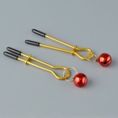 Золотистые зажимы с колокольчиками Gold - Sitabella - купить с доставкой в Воронеже