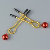 Золотистые зажимы с колокольчиками Gold - Sitabella - купить с доставкой в Воронеже