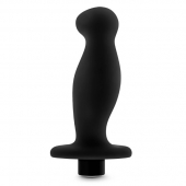 Черный анальный вибромассажёр Silicone Vibrating Prostate Massager 02 - 10,8 см. - Blush Novelties - в Воронеже купить с доставкой