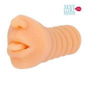 Телесный мастурбатор-ротик с высунутым язычком - Bior toys - в Воронеже купить с доставкой