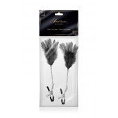 Зажимы для сосков с черными перьями Sweet Caress Feather Nipple Clumps - Sweet Caress - купить с доставкой в Воронеже