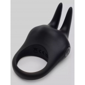 Черное эрекционное виброкольцо Sensation Rechargeable Vibrating Rabbit Love Ring - Fifty Shades of Grey - в Воронеже купить с доставкой