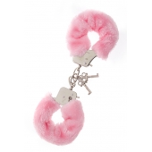 Металлические наручники с розовой меховой опушкой METAL HANDCUFF WITH PLUSH PINK - Dream Toys - купить с доставкой в Воронеже