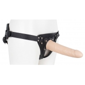 Пустотелый страпон Harness CLASSIC с бандажом - 19,5 см. - LOVETOY (А-Полимер) - купить с доставкой в Воронеже