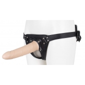 Пустотелый страпон Harness CLASSIC с бандажом - 19,5 см. - LOVETOY (А-Полимер) - купить с доставкой в Воронеже