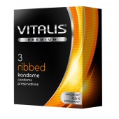 Ребристые презервативы VITALIS PREMIUM ribbed - 3 шт. - Vitalis - купить с доставкой в Воронеже