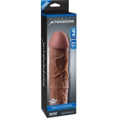 Коричневая насадка Mega 2  Extension - 20,3 см. - Pipedream - в Воронеже купить с доставкой