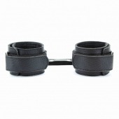 Чёрные кожаные наручники - БДСМ Арсенал - купить с доставкой в Воронеже