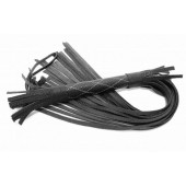 Аккуратная чёрная плетка  из натуральной кожи - БДСМ Арсенал - купить с доставкой в Воронеже