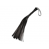 Чёрная кожаная плеть с 22 хвостами - 40 см. - Sitabella - купить с доставкой в Воронеже