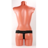 Чёрные кожаные трусики для больших насадок - БДСМ Арсенал - купить с доставкой в Воронеже
