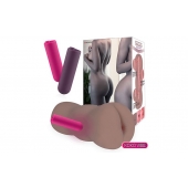 Коричневый вибромастурбатор-анус TONGGGO-Black Angel Auto - KOKOS - в Воронеже купить с доставкой