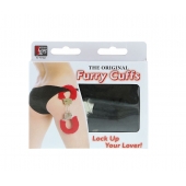 Металлические наручники с чёрной меховой опушкой - Dream Toys - купить с доставкой в Воронеже