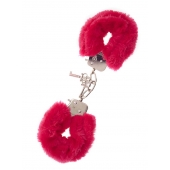 Металлические наручники с красной меховой опушкой METAL HANDCUFF WITH PLUSH RED - Dream Toys - купить с доставкой в Воронеже