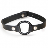 Чёрный кляп с кольцом - Lux Fetish - купить с доставкой в Воронеже