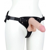 Женский пояс-трусики c 2 насадками и вагинальной пробкой WOMAN LONG - LOVETOY (А-Полимер) - купить с доставкой в Воронеже