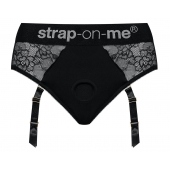 Черные трусики для насадок Diva Lingerie Harness - size S - Strap-on-me - купить с доставкой в Воронеже