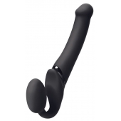 Черный безремневой вибрострапон Silicone Bendable Strap-On - size XL - Strap-on-me - купить с доставкой в Воронеже