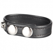 Кольцо на пенис из искусственной кожи на клепках SNAP COCK RING - BlueLine - в Воронеже купить с доставкой