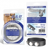 Кольцо на пенис из искусственной кожи на клепках SNAP COCK RING - BlueLine - в Воронеже купить с доставкой