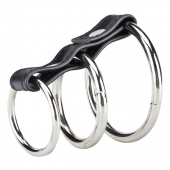 Хомут на пенис из трех металлических колец 3 RING GATES OF HELL - BlueLine - в Воронеже купить с доставкой