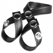 Разделитель мошонки из искусственной кожи на клепках 8 STYLE BALL DIVIDER - BlueLine - купить с доставкой в Воронеже