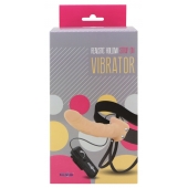 Полый страпон телесного цвета с встроенным вибратором - 20 см. - Seven Creations - купить с доставкой в Воронеже