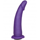 Фиолетовая гладкая изогнутая насадка-плаг - 17 см. - LOVETOY (А-Полимер) - купить с доставкой в Воронеже