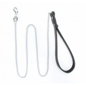 Металлический поводок с кожаной ручкой - БДСМ Арсенал - купить с доставкой в Воронеже