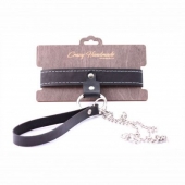 Узкий однослойный ошейник с поводком - Crazy Handmade - купить с доставкой в Воронеже