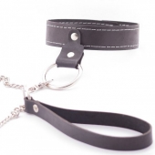Узкий однослойный ошейник с поводком - Crazy Handmade - купить с доставкой в Воронеже
