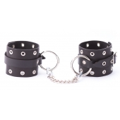 Черные кожаные оковы с люверсами - Crazy Handmade - купить с доставкой в Воронеже