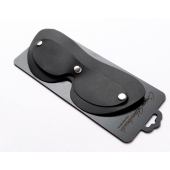 Черная кожаная маска на глаза со съемной шторкой - Crazy Handmade - купить с доставкой в Воронеже