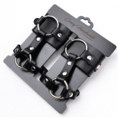 Черные наручники с креплением на кисть руки - Crazy Handmade - купить с доставкой в Воронеже