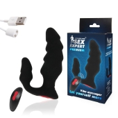 Черный анальный вибростимулятор с пультом ДУ - Sex Expert - в Воронеже купить с доставкой