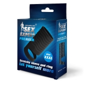 Черная открытая насадка на пенис с кольцом для мошонки XXXL-size - 9,9 см. - Sex Expert - в Воронеже купить с доставкой